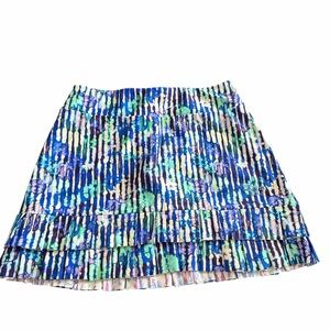 Tzu Tzu Blue Watercolor Floral Tiered Mini Skort Size S